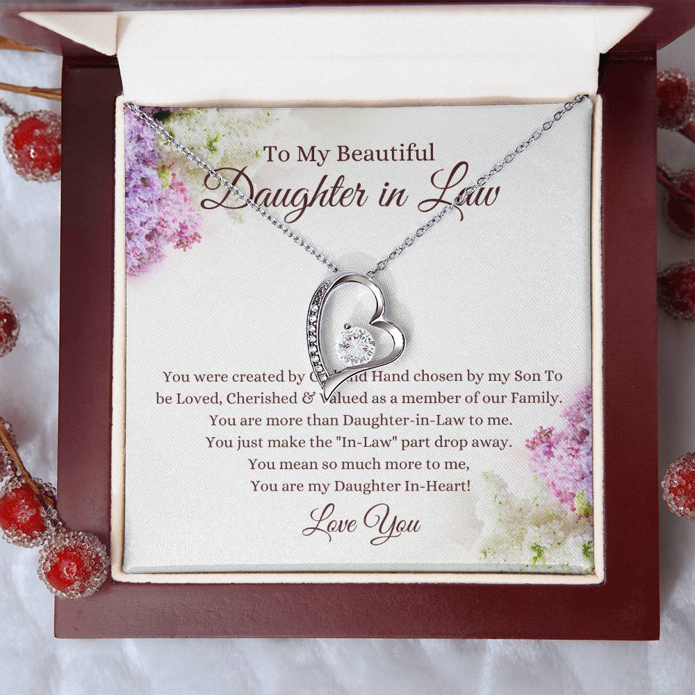 To My Beautiful Daughter in Low I Forever Love Necklace