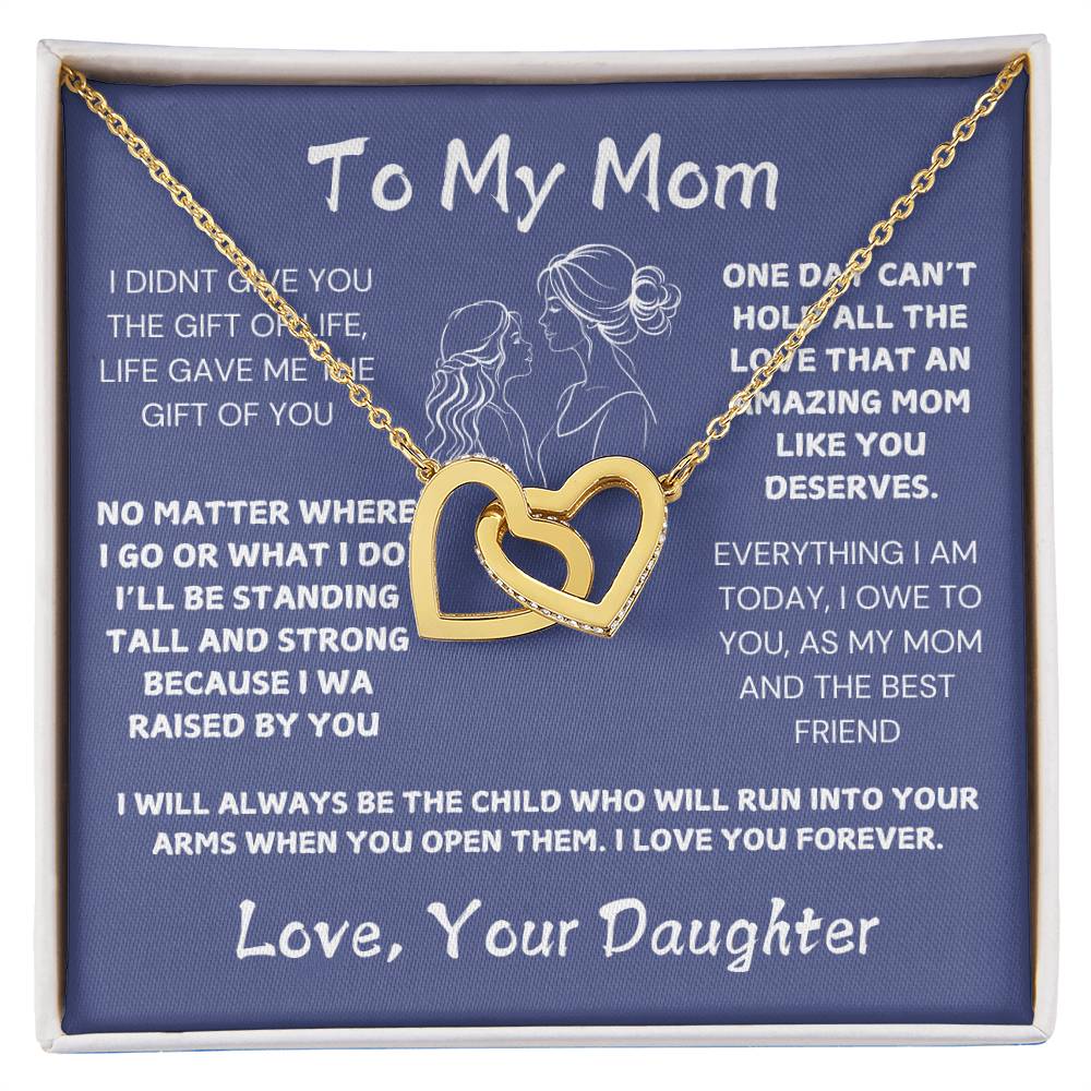 To My Mom I Two Heart  Necklace