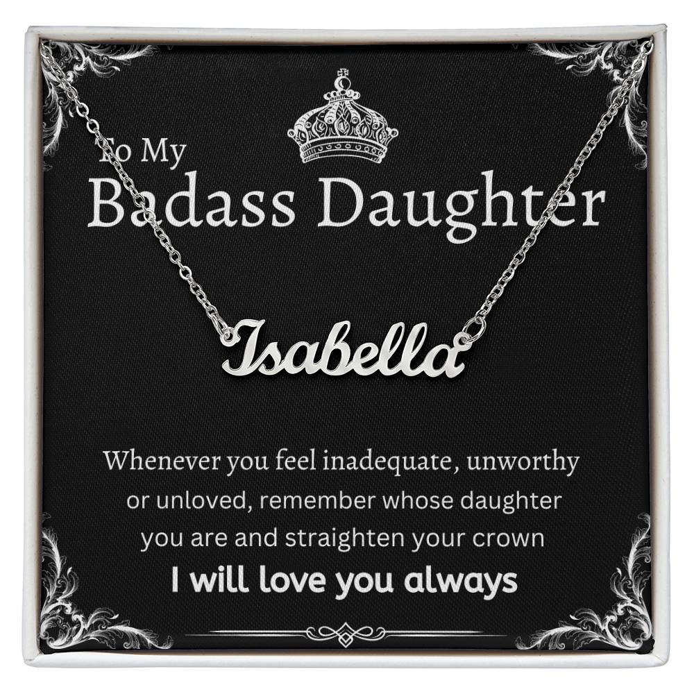 To My Badass Daughter I Necklace Gift Message