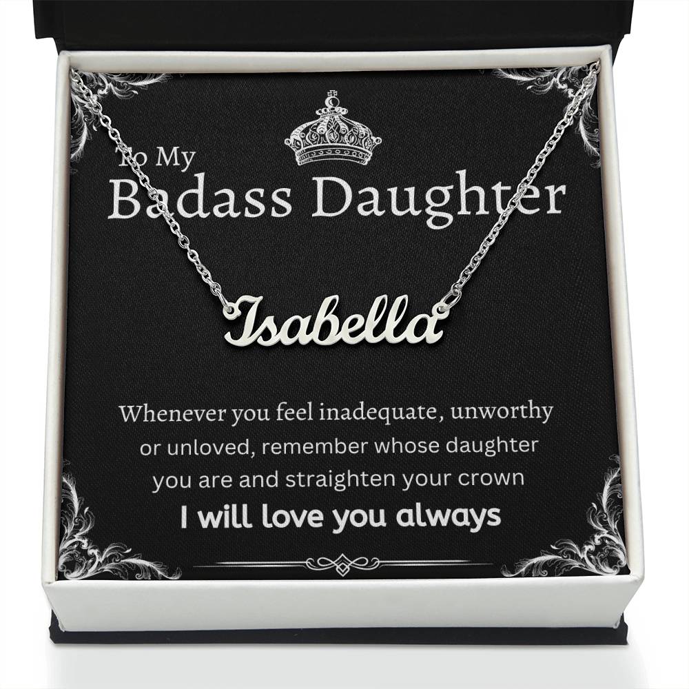 To My Badass Daughter I Necklace Gift Message