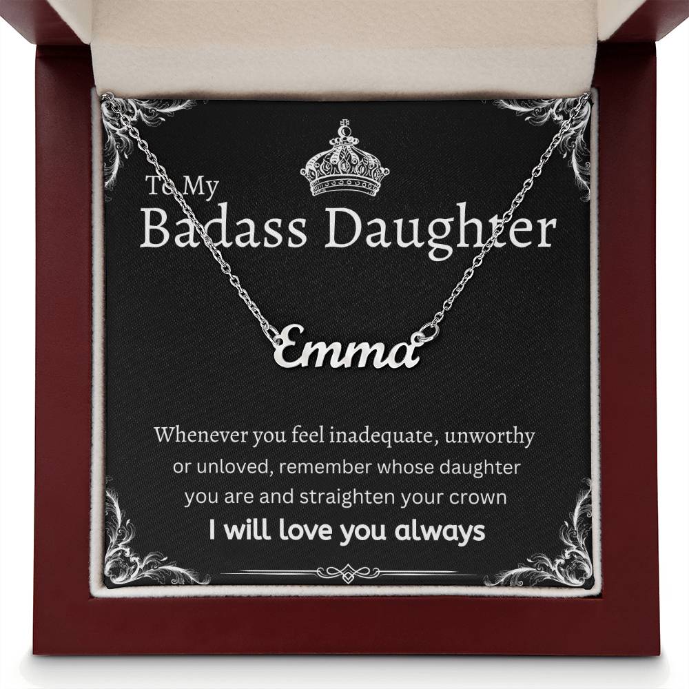 To My Badass Daughter I Necklace Gift Message