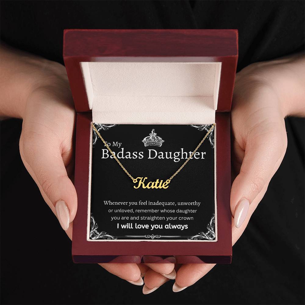 To My Badass Daughter I Necklace Gift Message